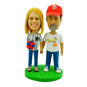 custom baseball couple bobblehead