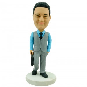 custom bobblehead business man in weskit