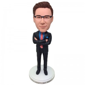 custom bobblehead holding hands against heart