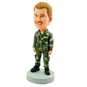 custom bobblehead wearing camouflage clothing