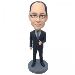 custom boss bobblehead holding the thumb