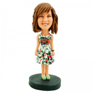 custom casual girl bobblehead
