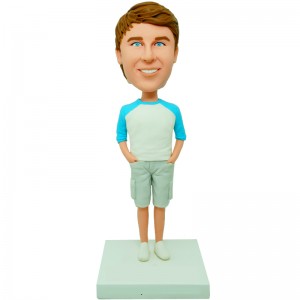 custom casual man wear shorts bobble head