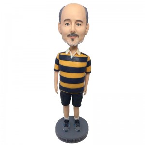 custom casual old man in stripe shirt
