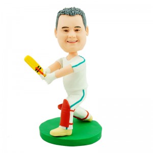 custom cricket player waving a bricket bat