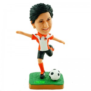custom female soccer player bobble-head