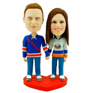custom hocky couple bobblehead