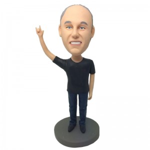 custom horns hand sign bobblehead