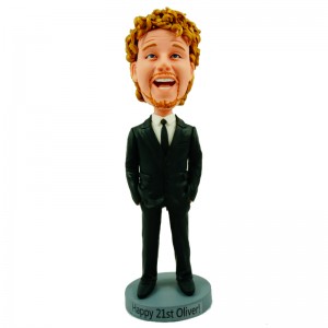 custom male colleague bobble head doll