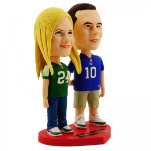 custom nfl fans couple bobblehead