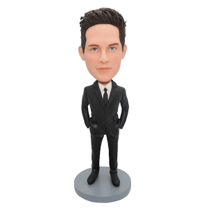 customised bobblehead smart man in formal suit