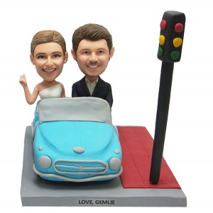 custom convertible car couple bobblehead