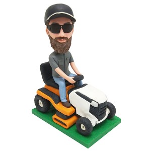 custom grass scraper tractor bobblehead