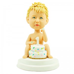 customised 1 year birthday kid bobblehead