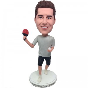 customised bobblehead playing ping pong