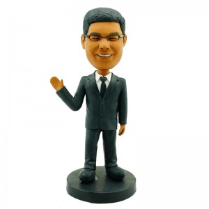 customised bobblehead saying hello
