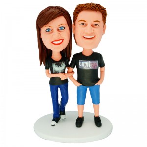 customised casual couple bobblehead doll