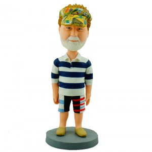 customised casual old male bobblehead