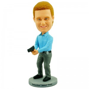 customised detective with a gun on hand bobblehead