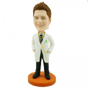 customised doctor bobblehead with stethoscope