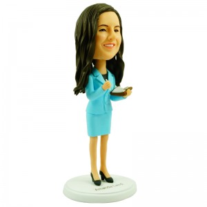 customised female colleague bobblehead