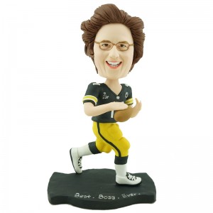 customised football female player bobblehead