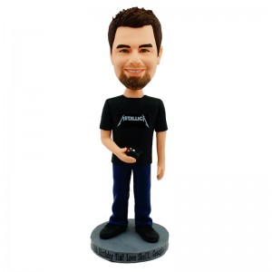 customised game player with remote bobblehead