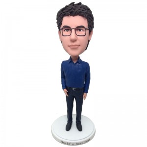 customised male colleague in blue shirt