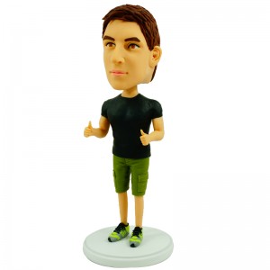 customised muscle men raised both thumb bobblehead