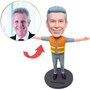 customised construction worker bobblehead
