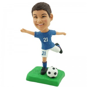 customized soccer kid bobblehead