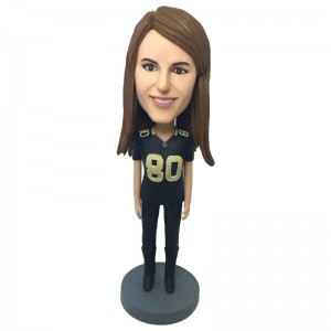 personalised american football female fan bobblehead