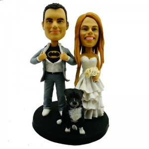 personalised batman wedding bobblehead and a dog