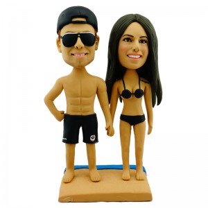 personalised bikini couple sandbeach bobblehead