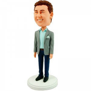 personalised boss bobblehead in a casual suit