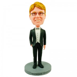 personalised bow tie groomsman bobblehead