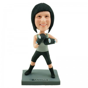 personalised boxing girl bobblehead