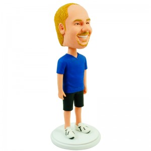 personalised casual bobblehead in blue t shirt
