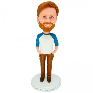 personalised casual man bobble head doll