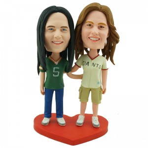 personalised couple football fans bobbleheads