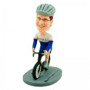 personalised cyclist bobble head doll