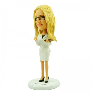 personalised female colleague bobblehead