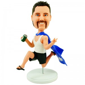 personalised funny man in the national flag bobblehead
