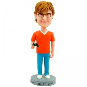 personalised gamer bobble head doll