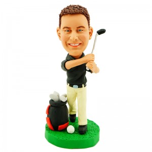 personalised golfer bobble head doll