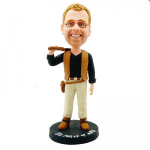 personalised hunter bobblehead carrying a gun