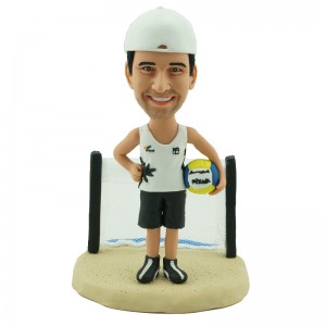 personalised sandbeach volleyball bobble head