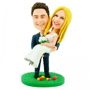 personalised wedding bobblehead cake topper