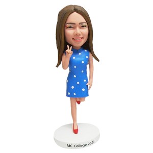personalised joyfully dancing pretty girl bobblehead