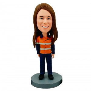 personliased female firefighter bobblehead
